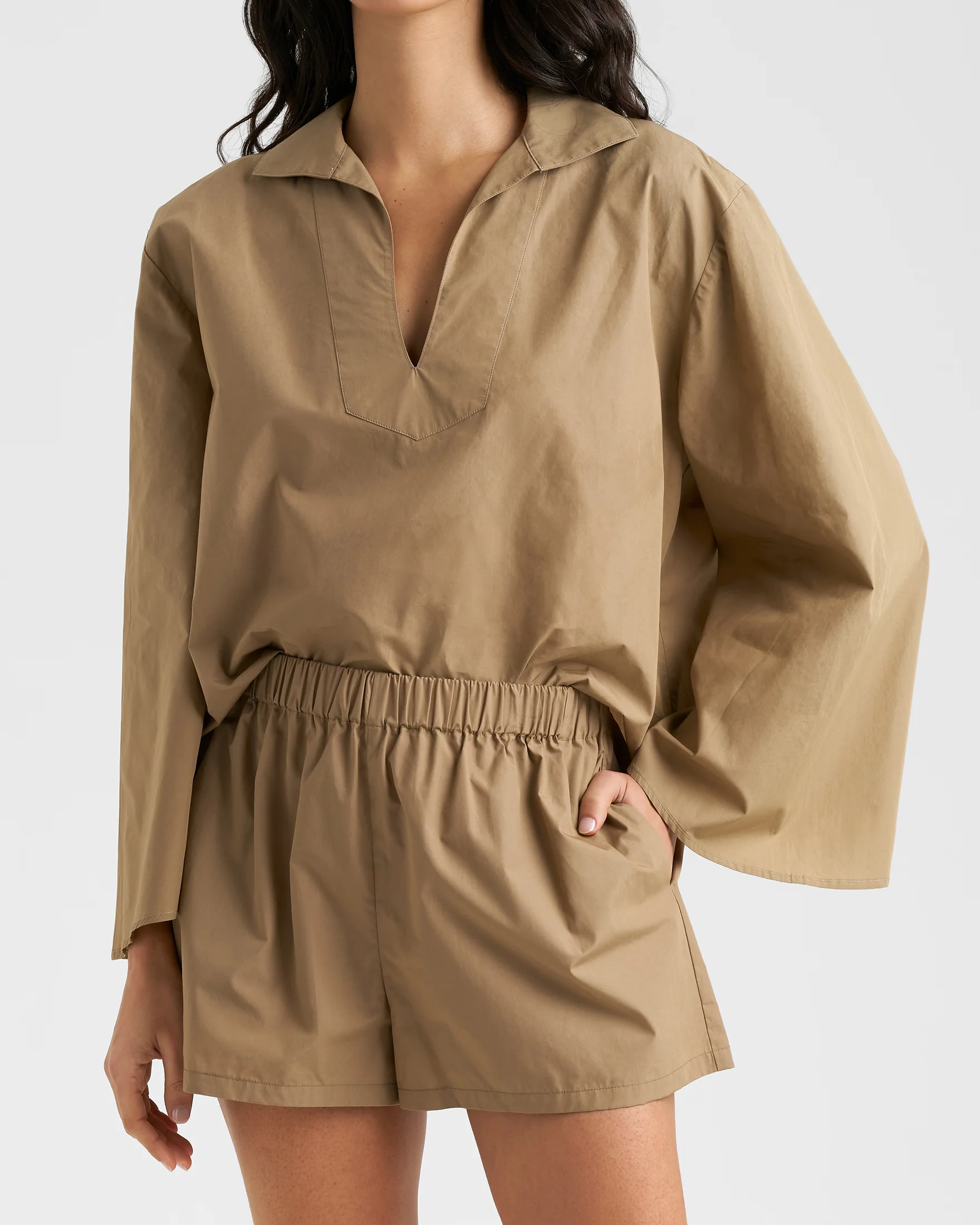 Cotton Popeline Bahia Shorts - C29BV - Earthwood