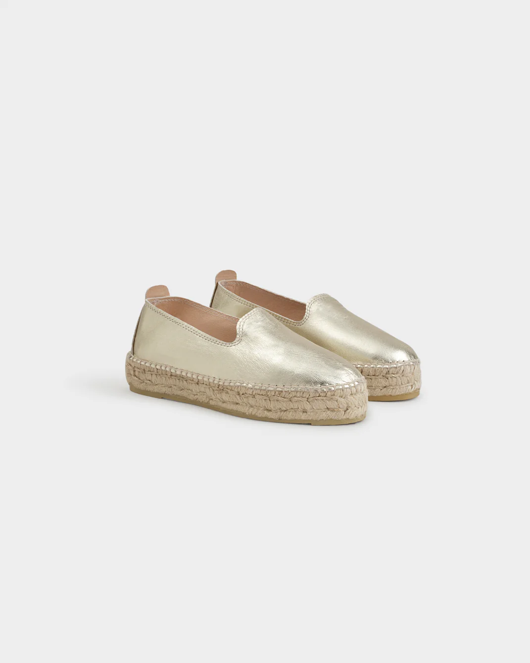 Metallic Leather Double Sole Espadrilles - Z88D0 - Canyon - Platinum - Image 3